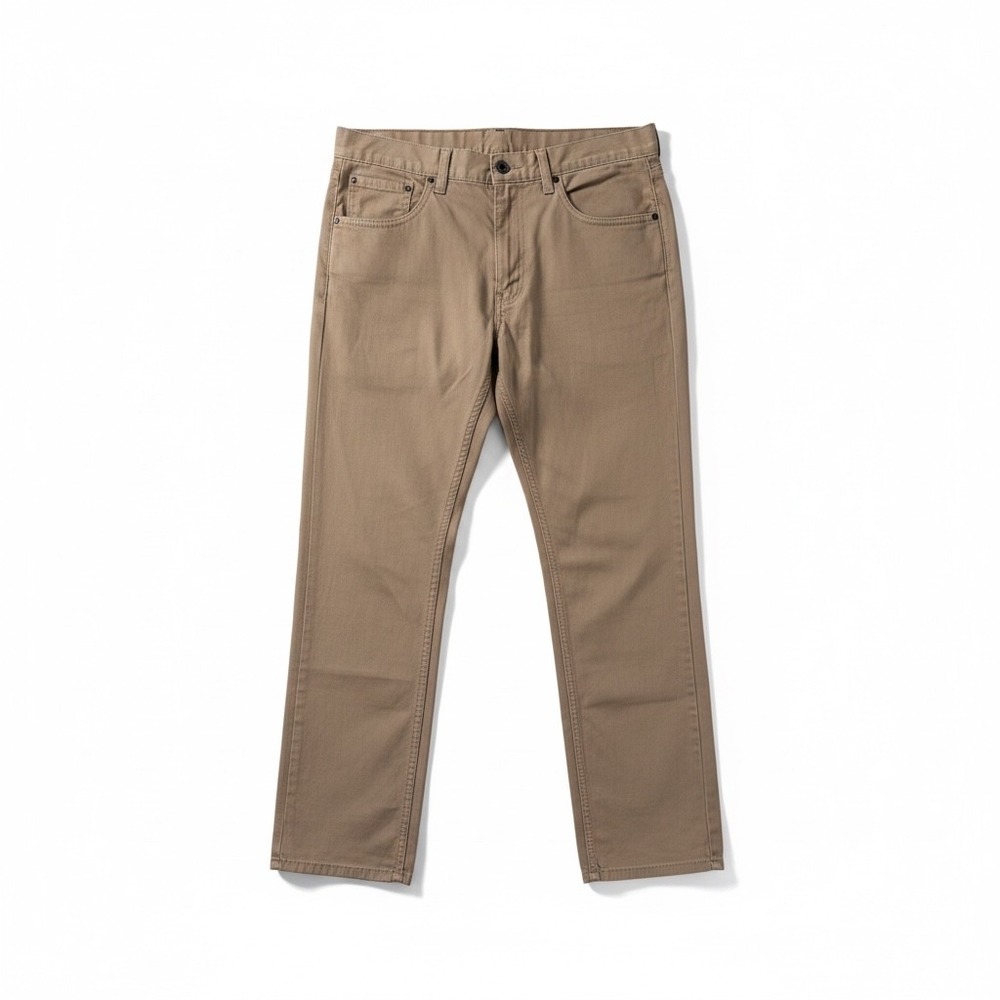 Levis 505 Regular Fit Straight Leg Khaki Tan Pants Mens 34x34
